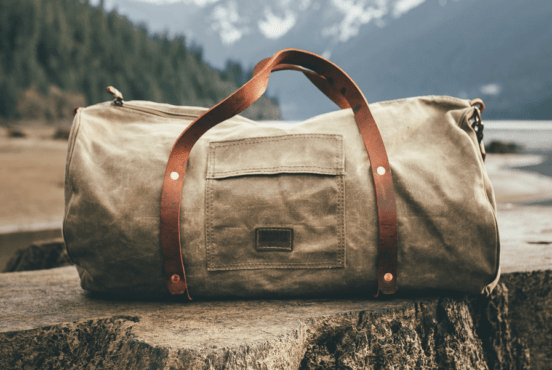 canvas and leather duffle bags