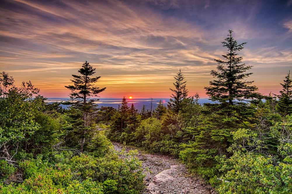 Sunset view from Cadillac Mountain