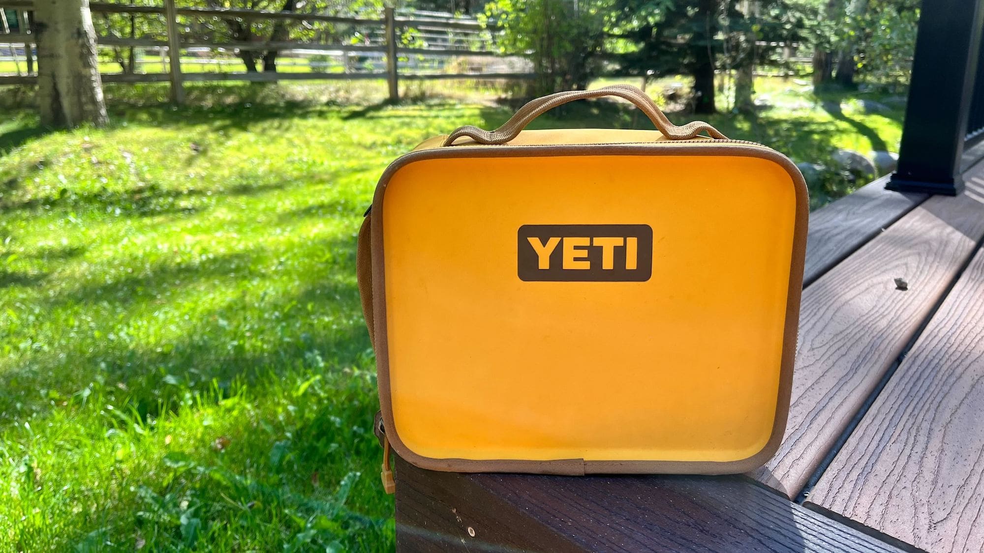 yellow YETI lunch box