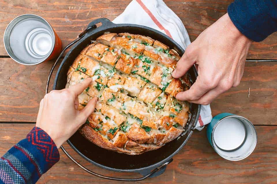 camping pull apart garlic bread