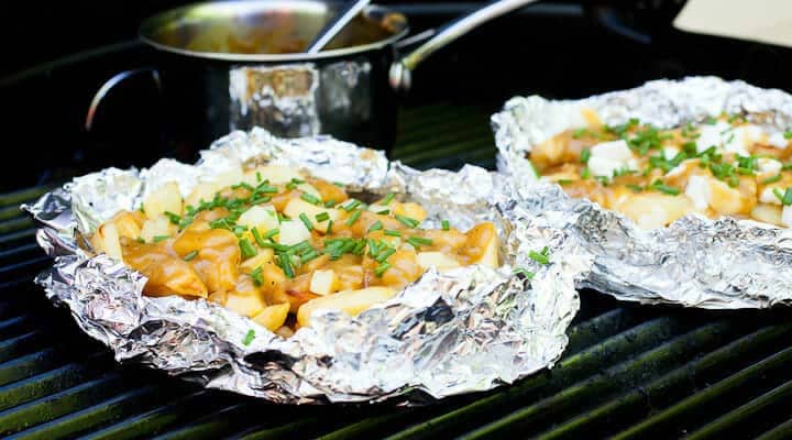 grilled poutine for camping