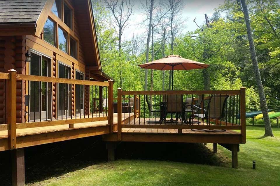 upper peninsula cabin patio