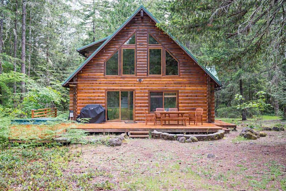 secluded oregon log cabin rental