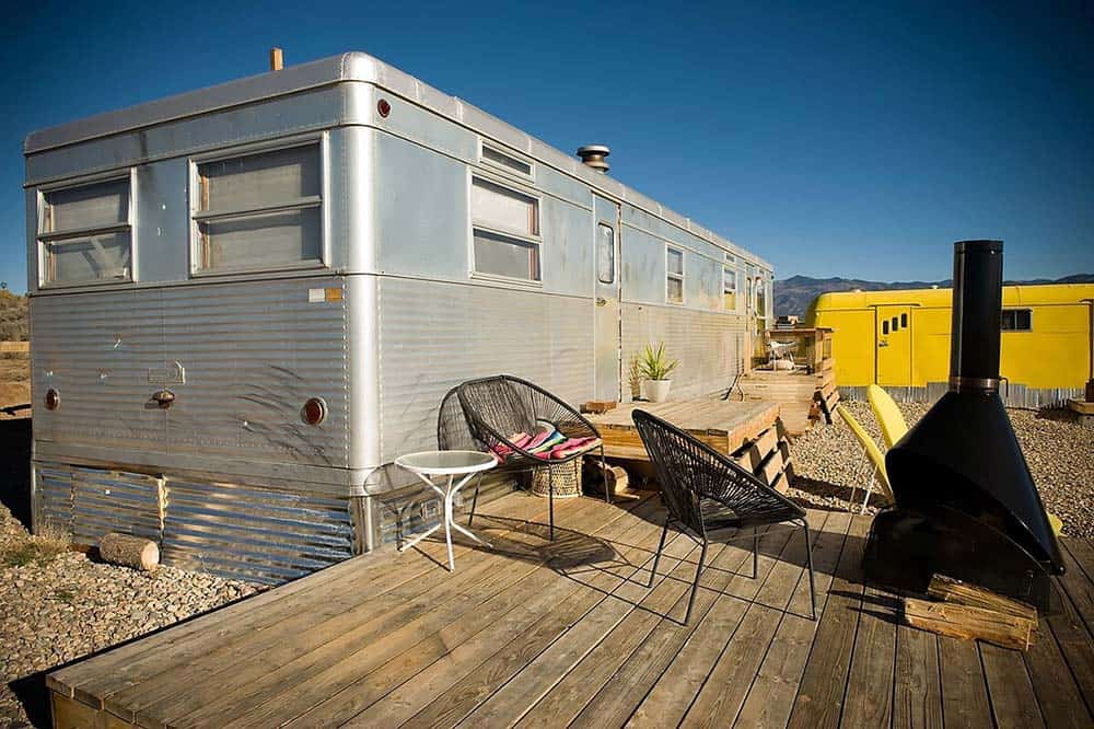 70s glamping trailer nm