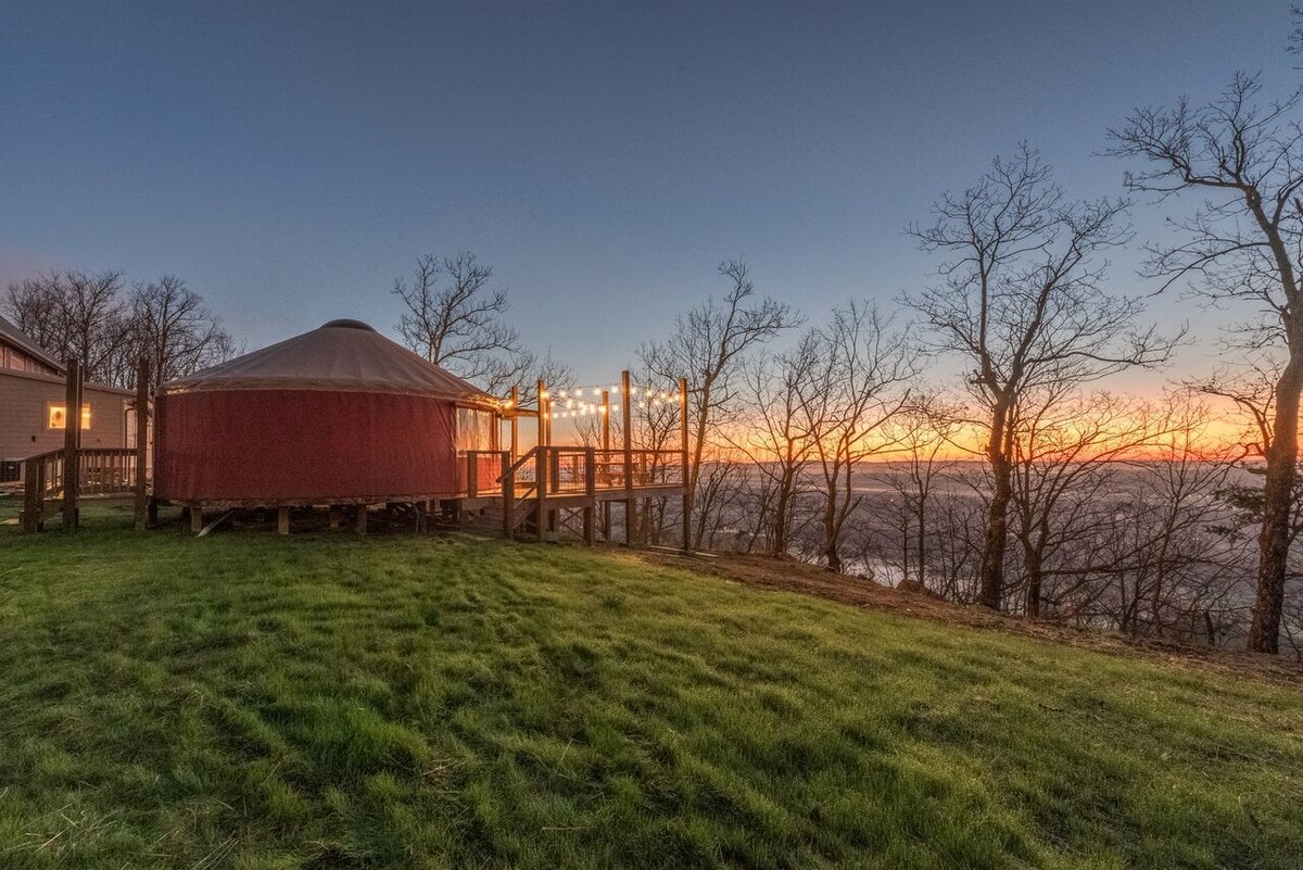 cherry blossom yurt glamping