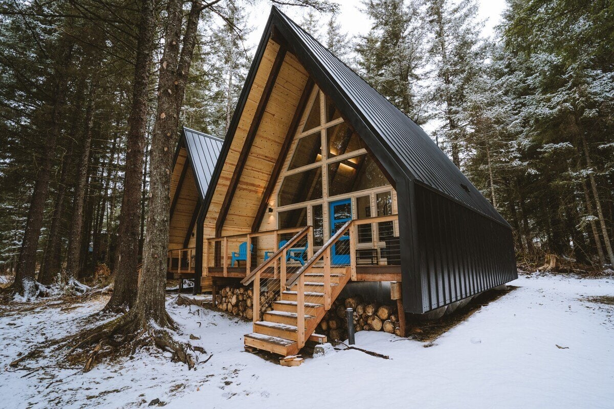 Salted Roots Blue Door A-Frame Cabin