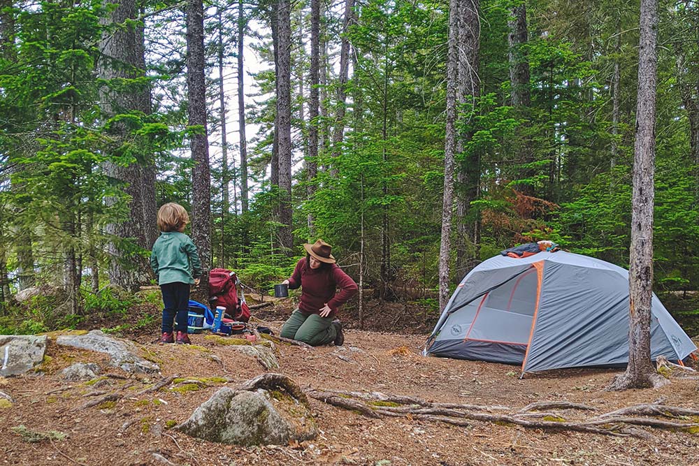 backpacking with kids campsite