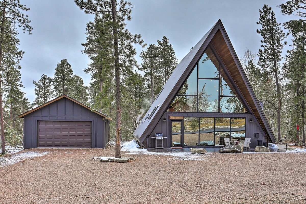 modern a-frame cabin