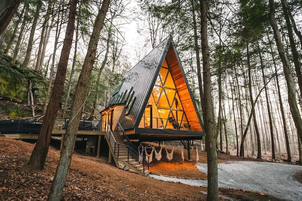 Dunlap hollow a-frame Ohio cabin