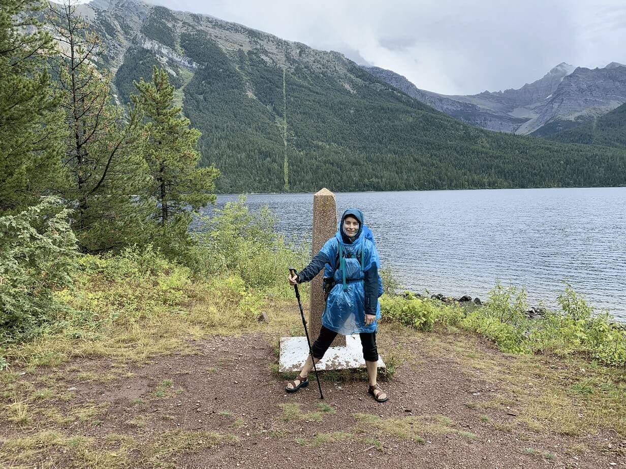 hiking in a downpour of rain