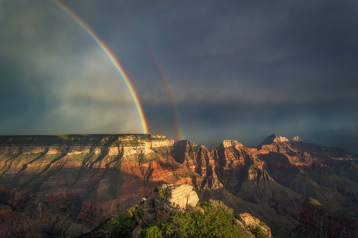 grand canyon north rim rainbow