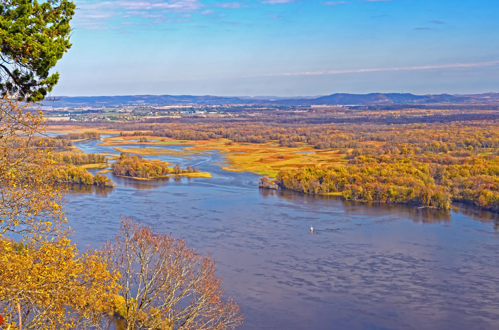 The Upper Mississippi Bayou in Fall Colors in Great River Bluffs State Park
