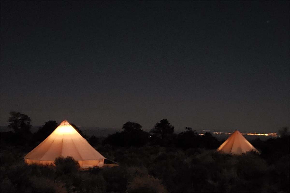 glamping tents grand canyon night