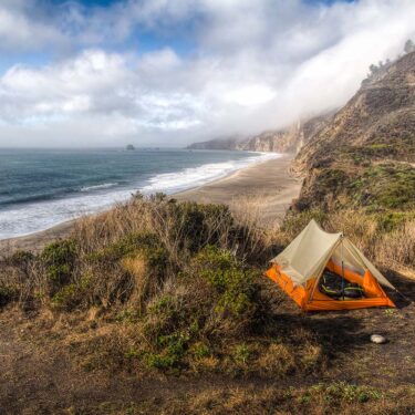 oceanfront camping california tent