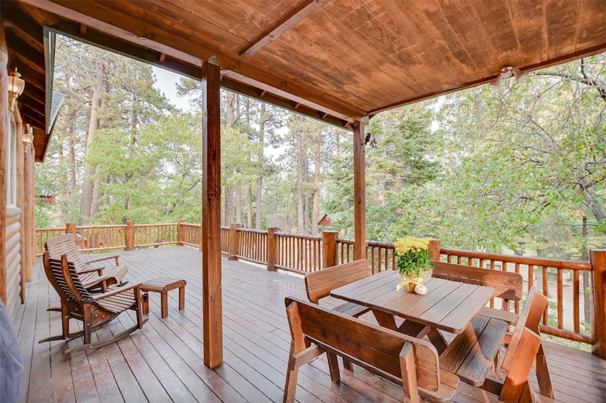 big bear cabin rental porch