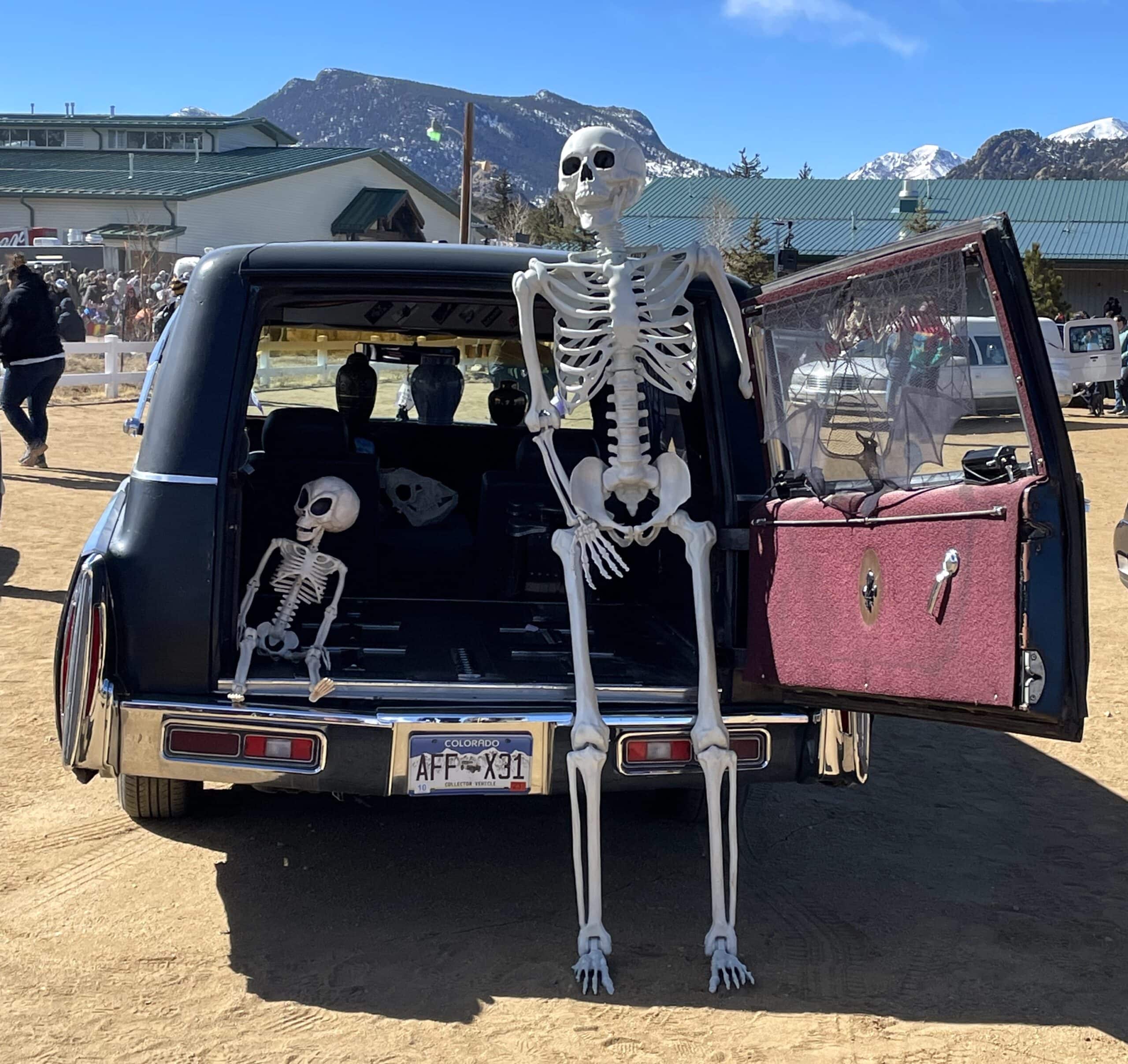 Skeletons are on display the Frozen Dead Guy Days festival