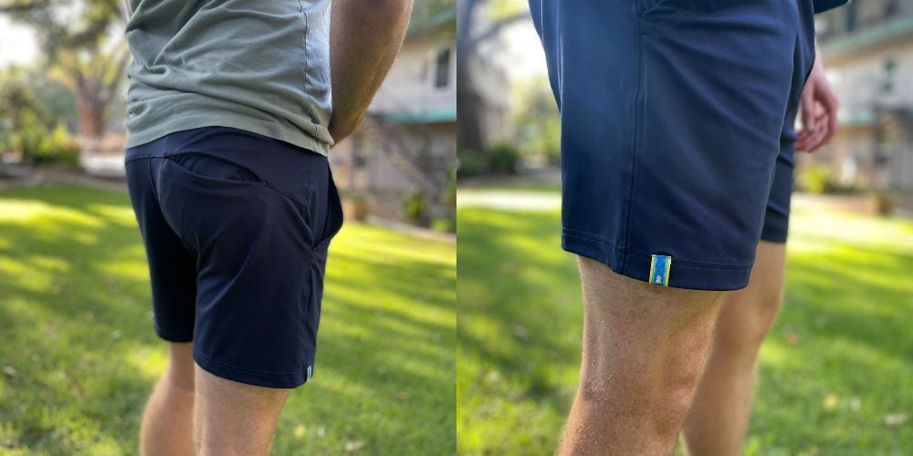 dark blue shorts from Chubbies being worn by a guy