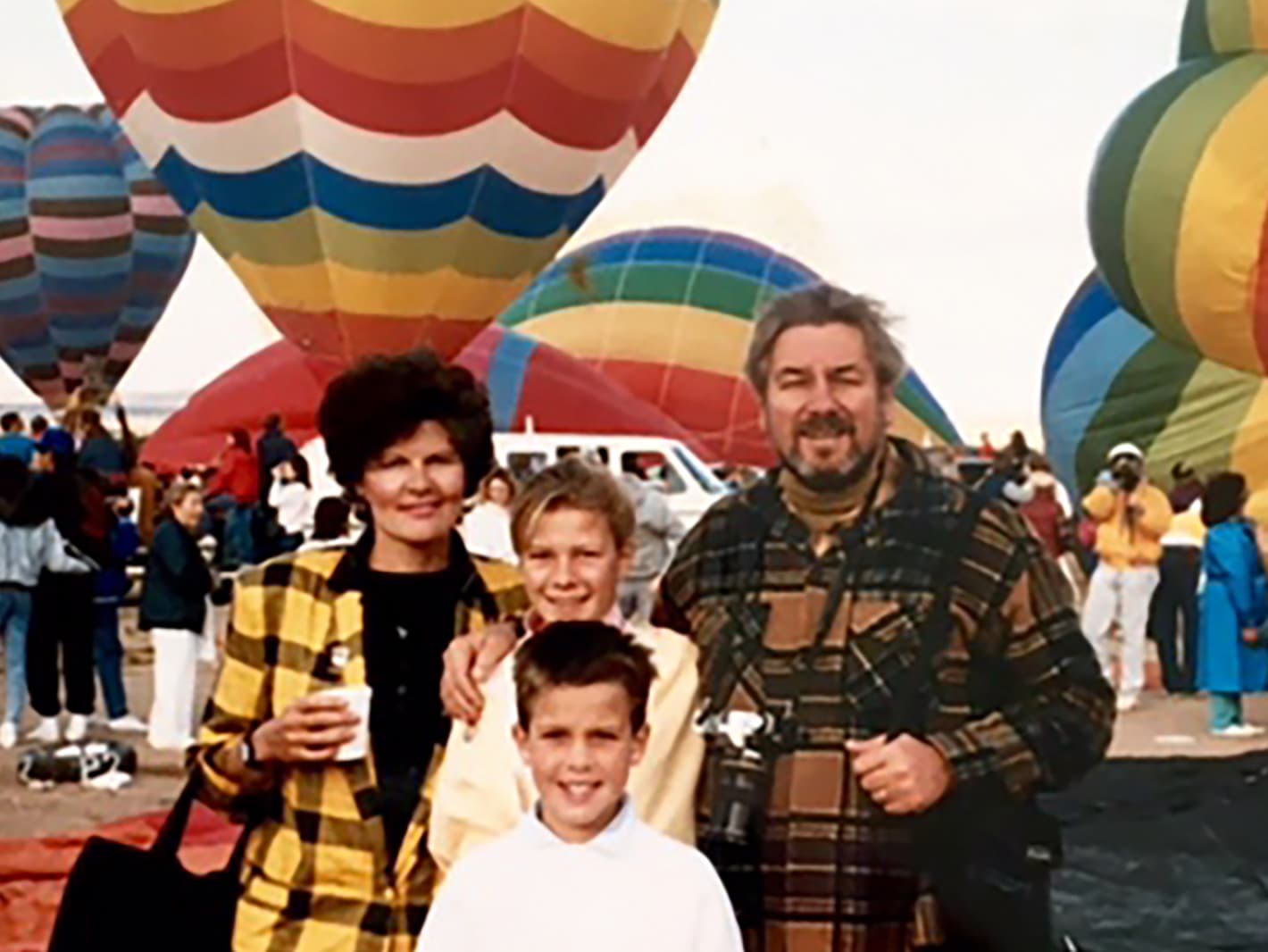 A family visits the balloon fiesta in the 90s