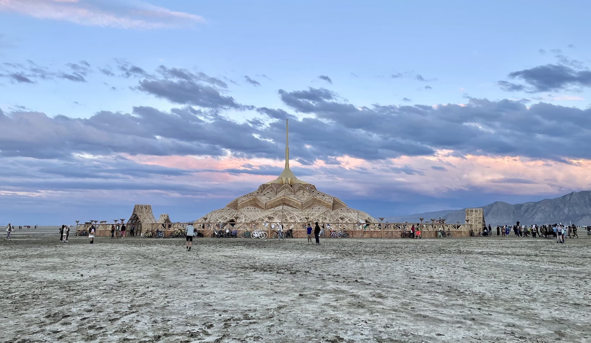 A temple in the desert at Burning Man