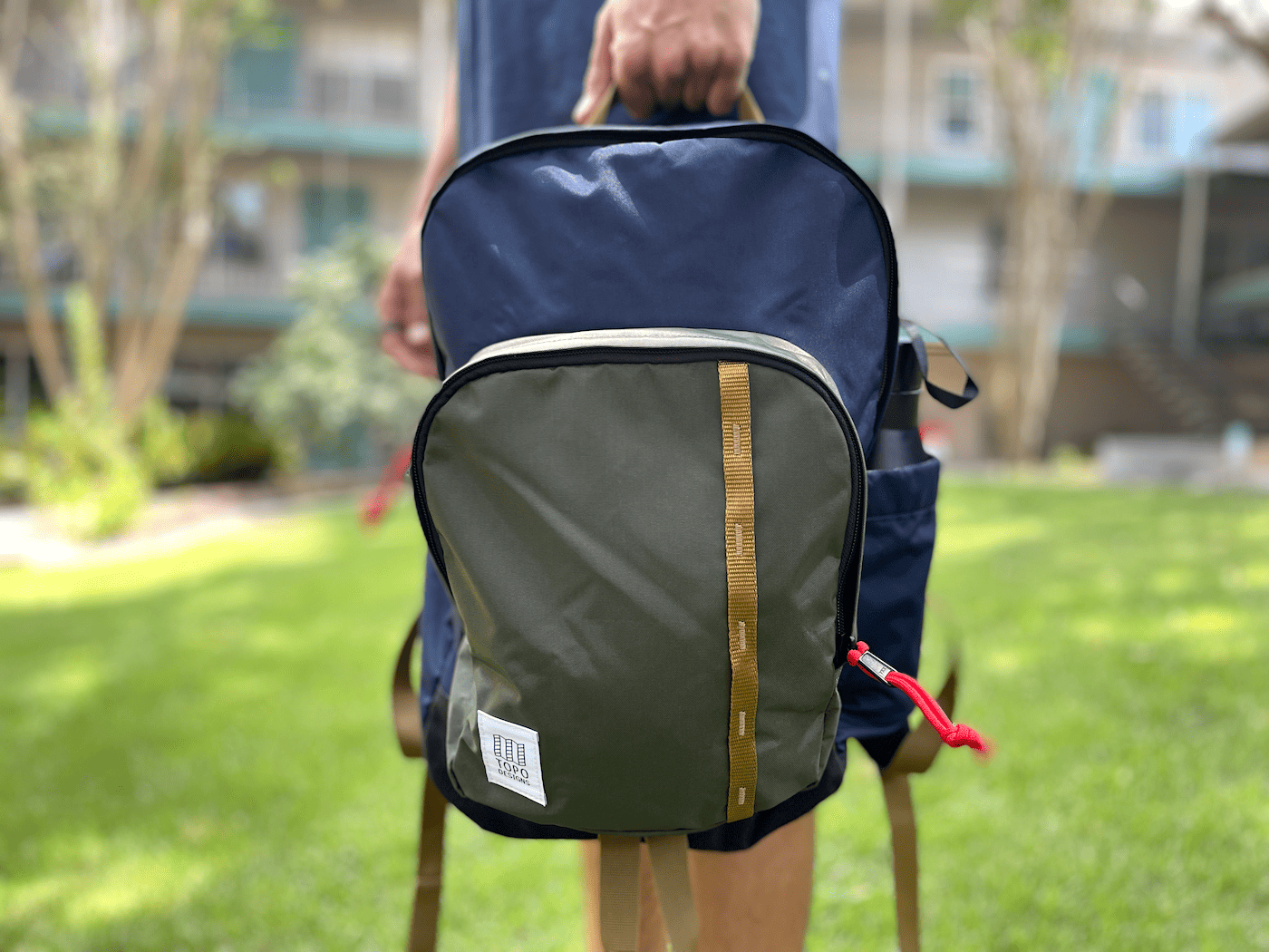 Carrying the TOPO sessions backpack