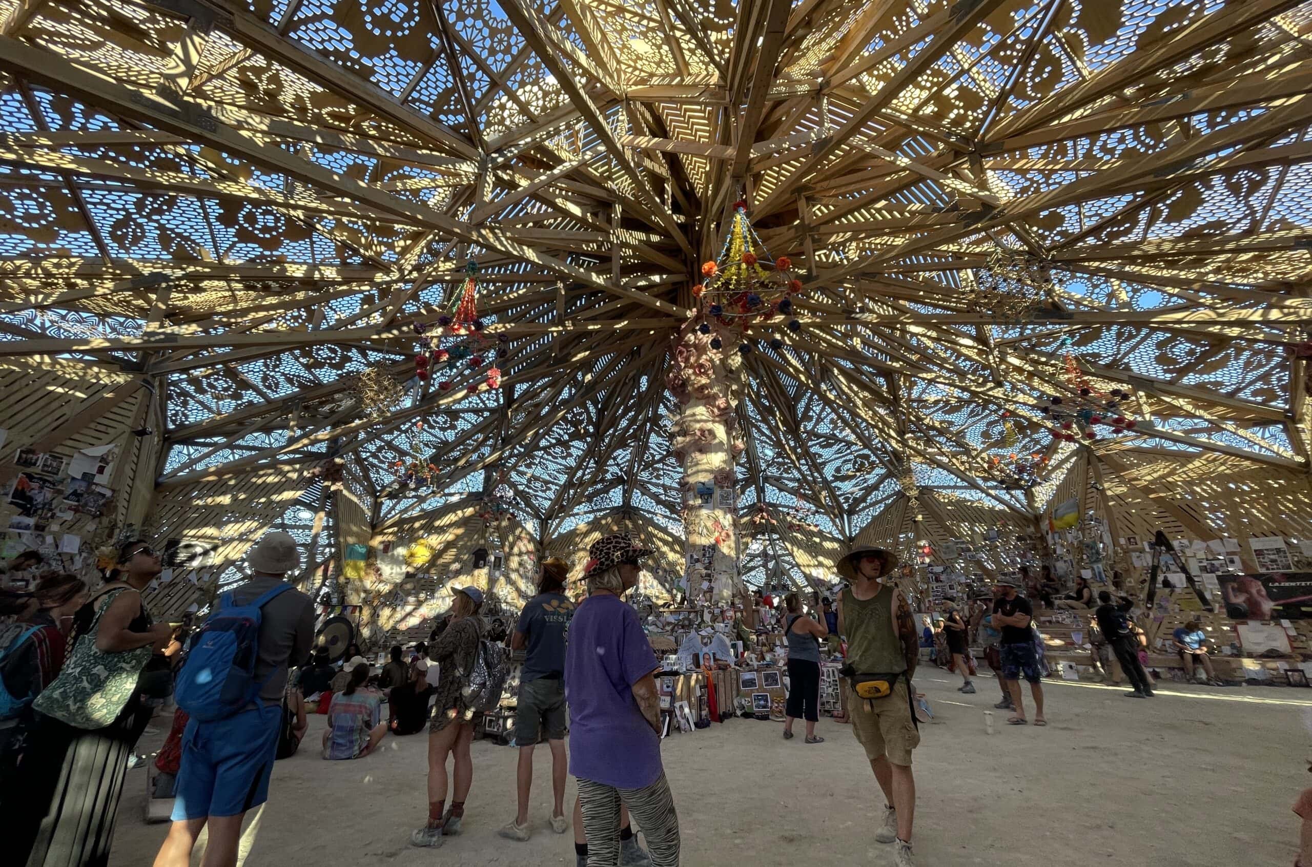 Inside the Temple of the Heart at Burning Man