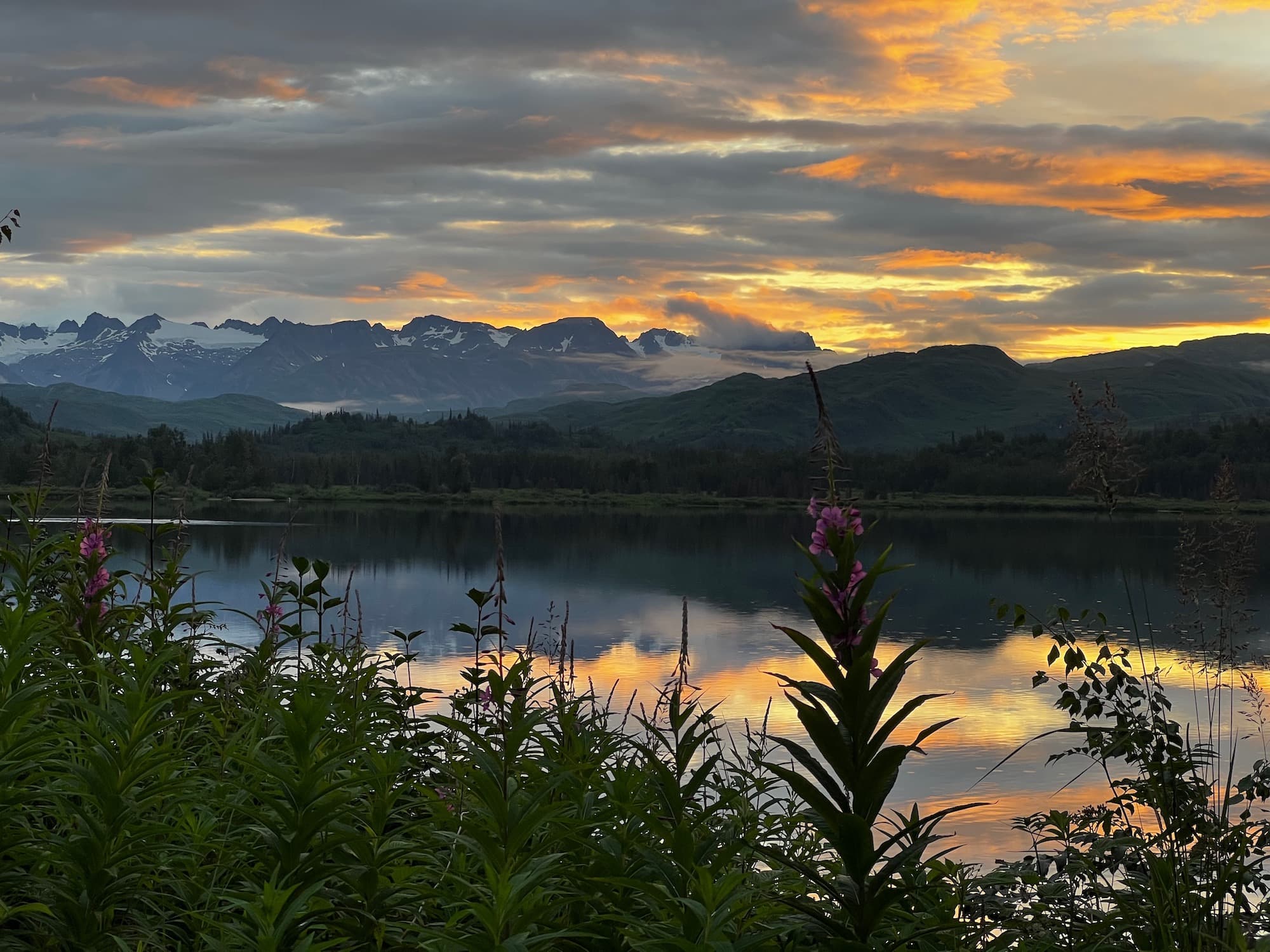 The view of the mountains and lake from the Tordrillo lodge