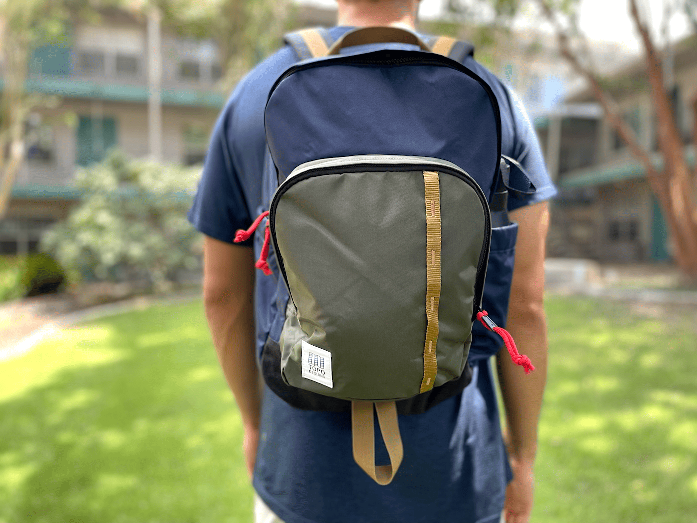 Wearing the TOPO sessions backack