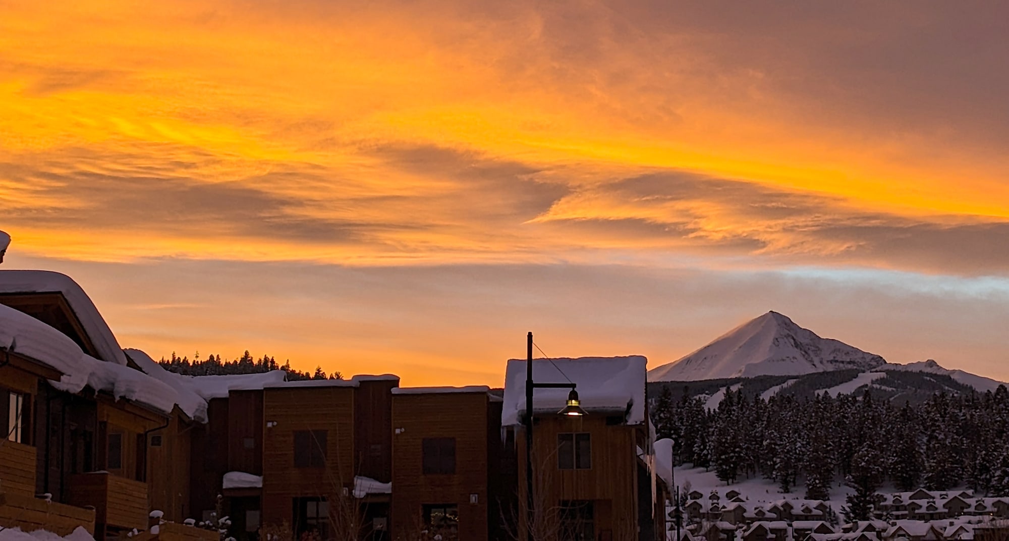 Big Sky Resort at sunset