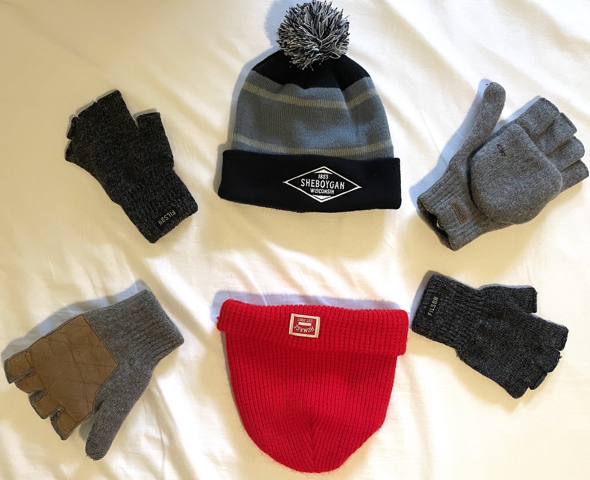 Hats and gloves come in a variety of materials and weight, perfect for all kinds of weather 