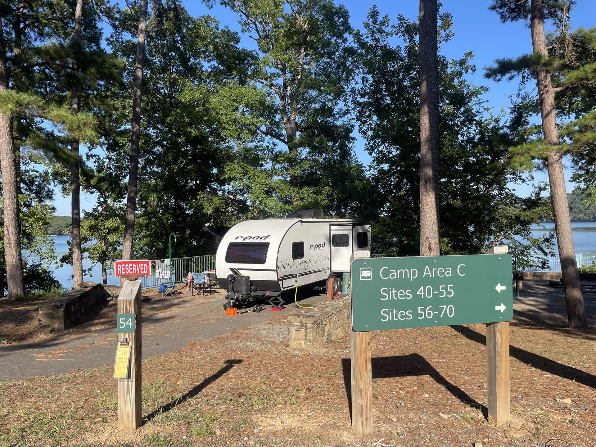 camper at lake catherine campsite